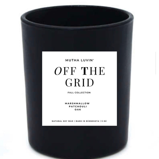 Off the grid — marshmallow + patchouli and oak